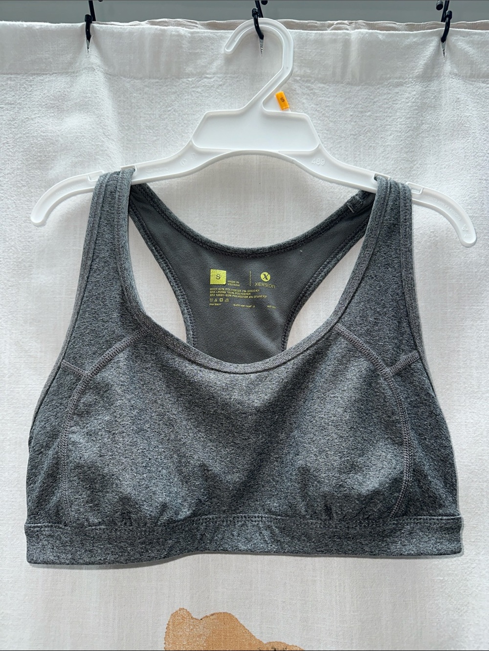 Xersion Heather Charcoal Racerback Sports Bra - Gray